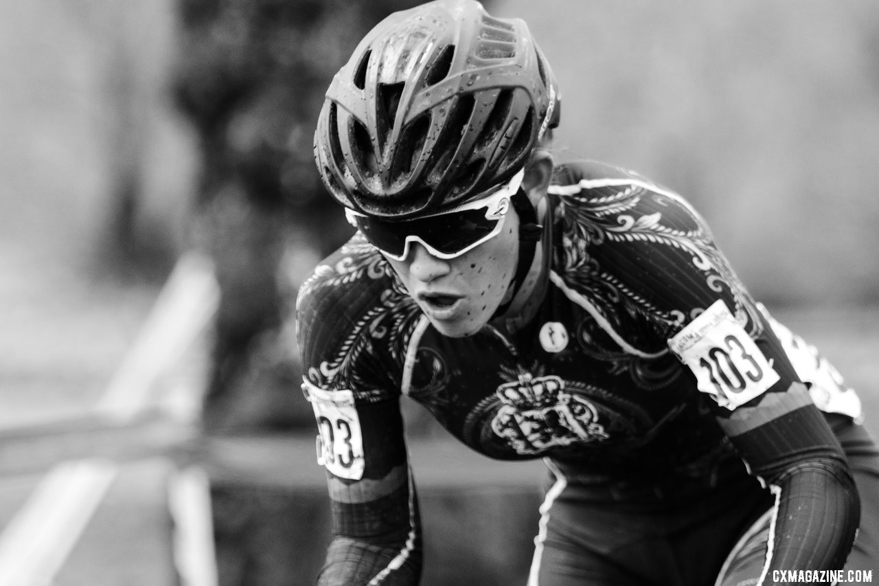 Hannah Arensman gives it her all as she fights for a spot on the podium. U23 Women. 2019 Cyclocross National Championships, Lakewood, WA. © D. Mable / Cyclocross Magazine
