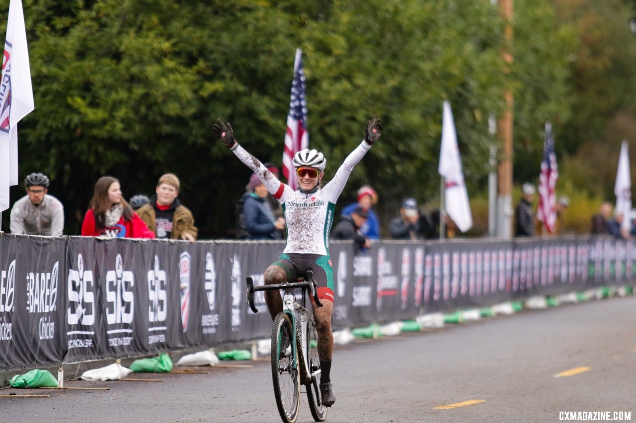 Katie Clouse was dominant as a first-year U23, and took yet another Nationals title. U23 Women. 2019 Cyclocross National Championships, Lakewood, WA. © D. Mable / Cyclocross Magazine