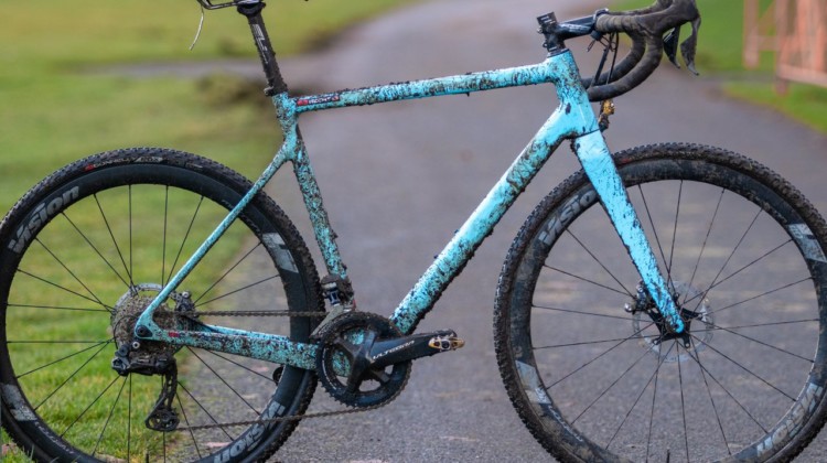 Gage Hecht's Elite Men's winning Donnelly C//C cyclocross bike. He had matching A and B bikes but didn't pit. His C bike had a 1x GRX drivetrain. 2019 USA Cycling Cyclocross National Championships bike profiles, Lakewood, WA. © A. Yee / Cyclocross Magazine