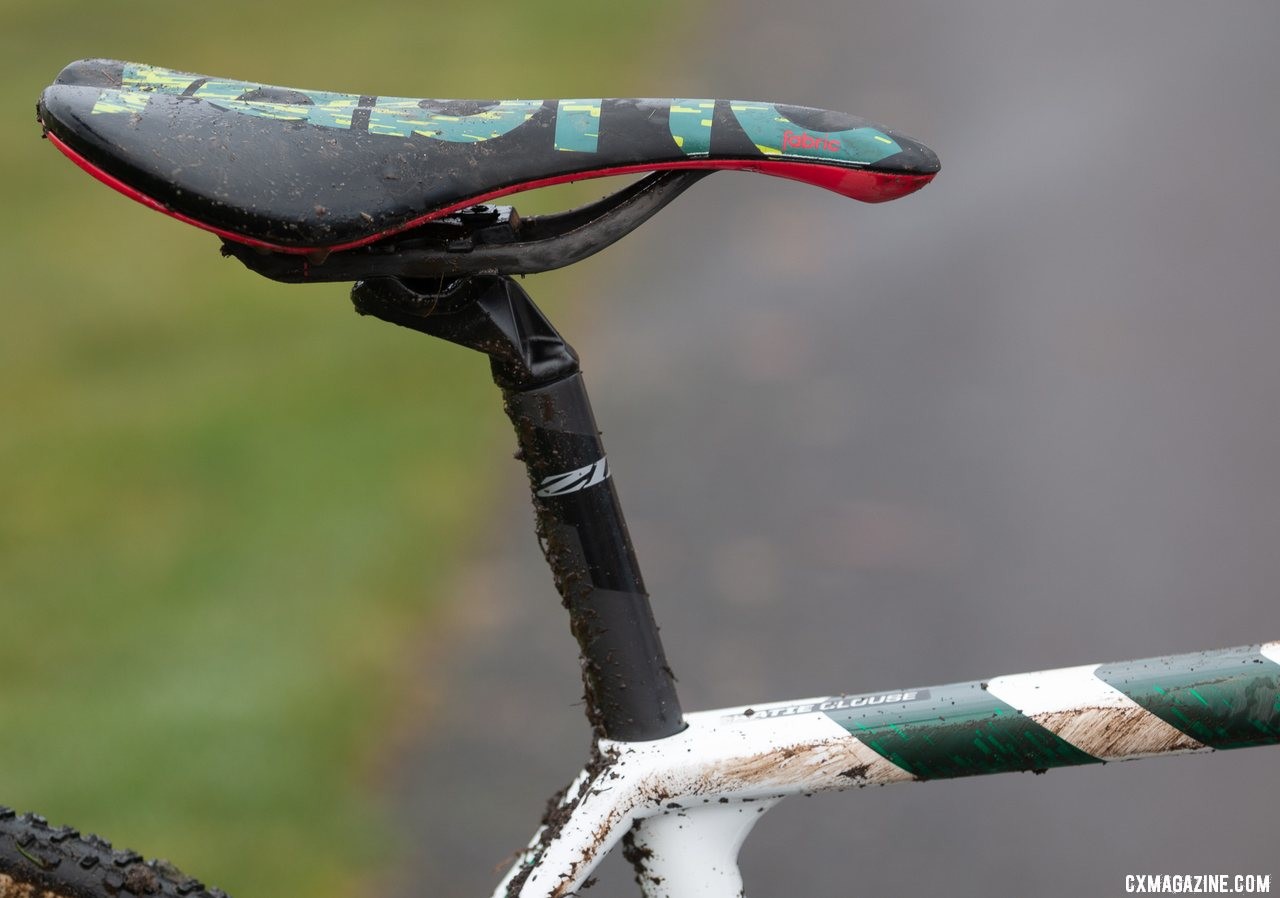 The Service Course SL seatpost is the only carbon cockpit part on Clouse's bike. Katie Clouse's U23 Women's winning Cannondale Super-X. 2019 Cyclocross National Championships, Lakewood, WA. © A. Yee / Cyclocross Magazine