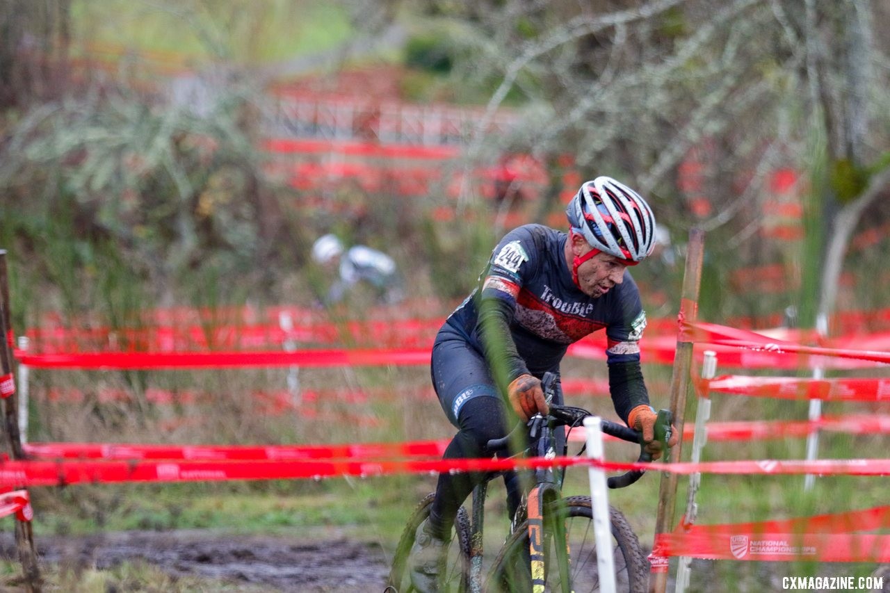 Brij Lunine rode into the top 25 on Thursday. Masters Men 50-54. 2019 Cyclocross National Championships, Lakewood, WA. © D. Mable / Cyclocross Magazine