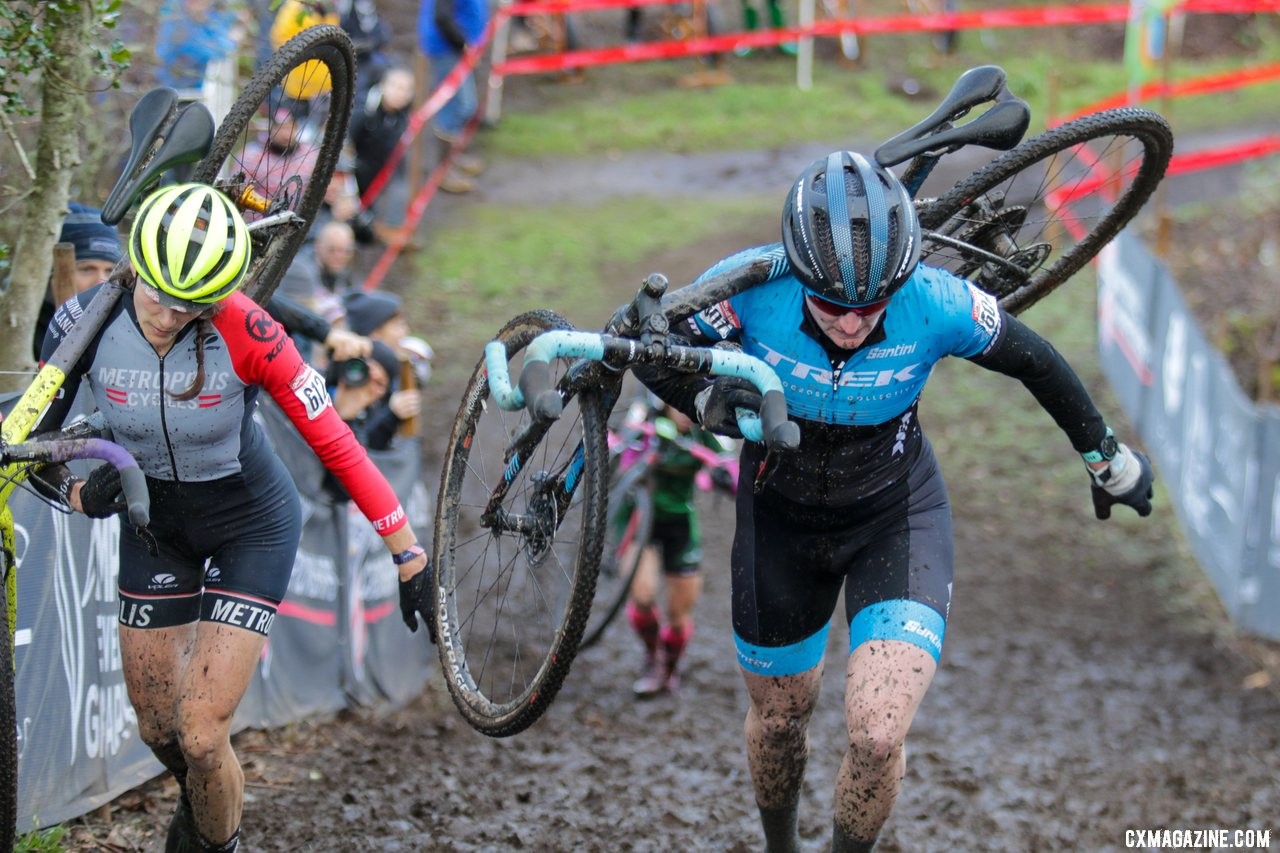 It was a close, very competitive race to the end. Masters Women 35-39. 2019 Cyclocross National Championships, Lakewood, WA. © D. Mable / Cyclocross Magazine