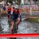 Kristin Weber leads a group into a sloppy corner early in the race. Masters Women 45-49. 2019 Cyclocross National Championships, Lakewood, WA. © D. Mable / Cyclocross Magazine