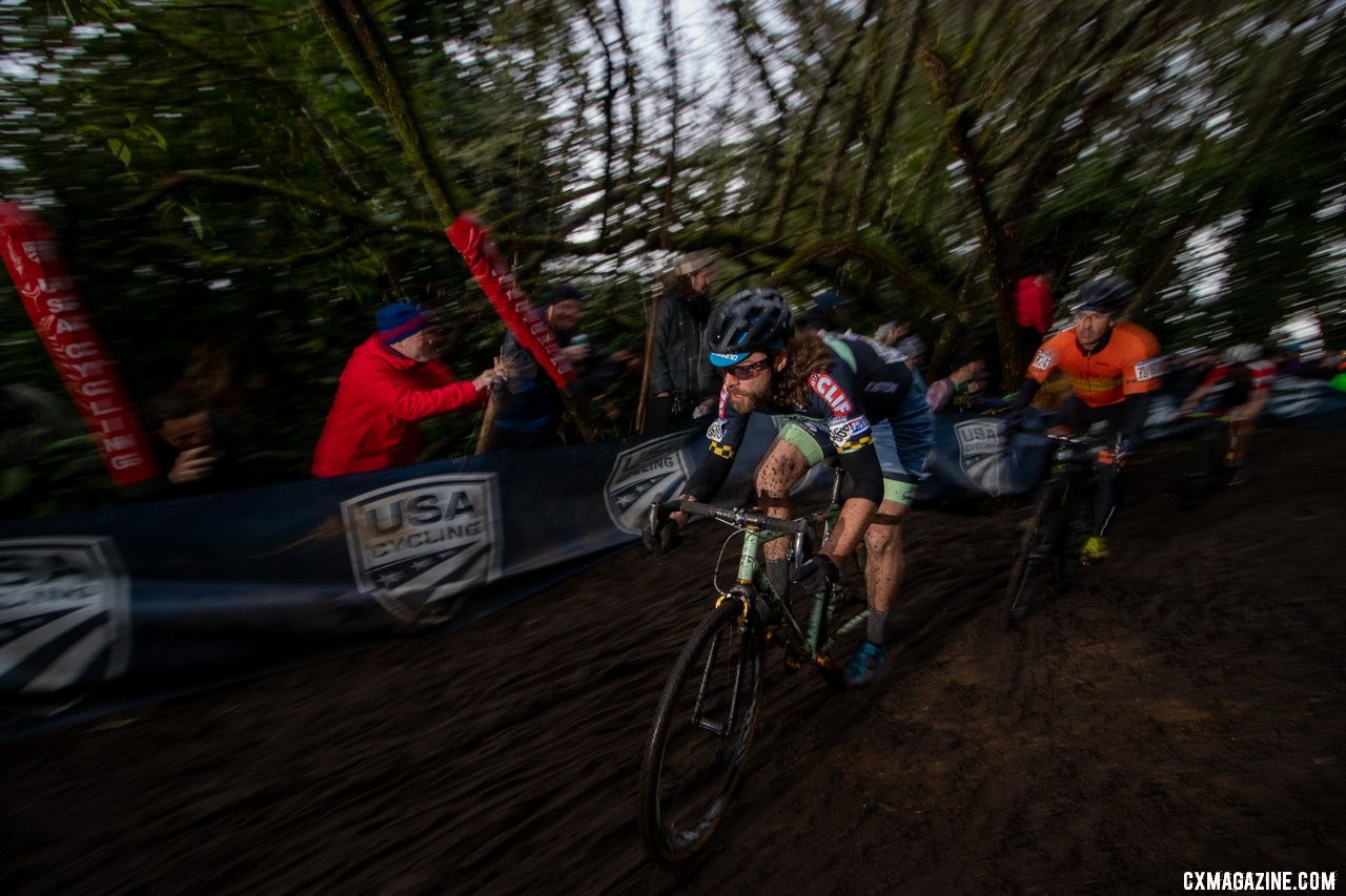 Aaron Bradford took in his second race of the week. 2019 Cyclocross National Championships, Lakewood, WA. © A. Yee / Cyclocross Magazine
