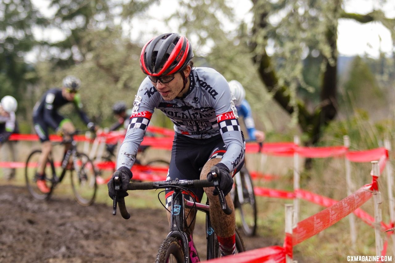 Former Junior National Champion Scott Funston started hard and continued for a third-place finish. U23 Men. 2019 Cyclocross National Championships, Lakewood, WA. © D. Mable / Cyclocross Magazine