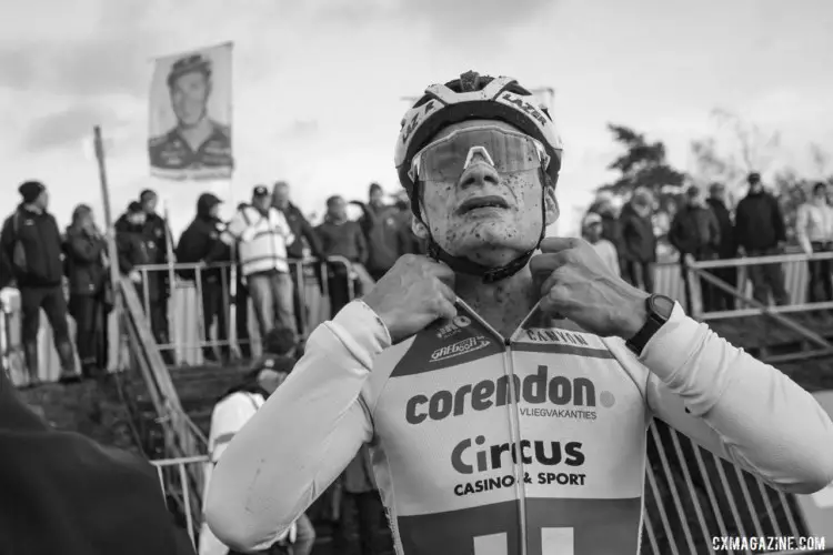David van der Poel had a good ride, finishing ninth. 2019 Superprestige Zonhoven. © B. Hazen / Cyclocross Magazine