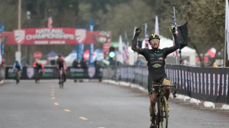 Caleb Thompson won the Masters Men 35-39 race at the 2019 Cyclocross National Championships. © A. Yee / Cyclocross Magazine