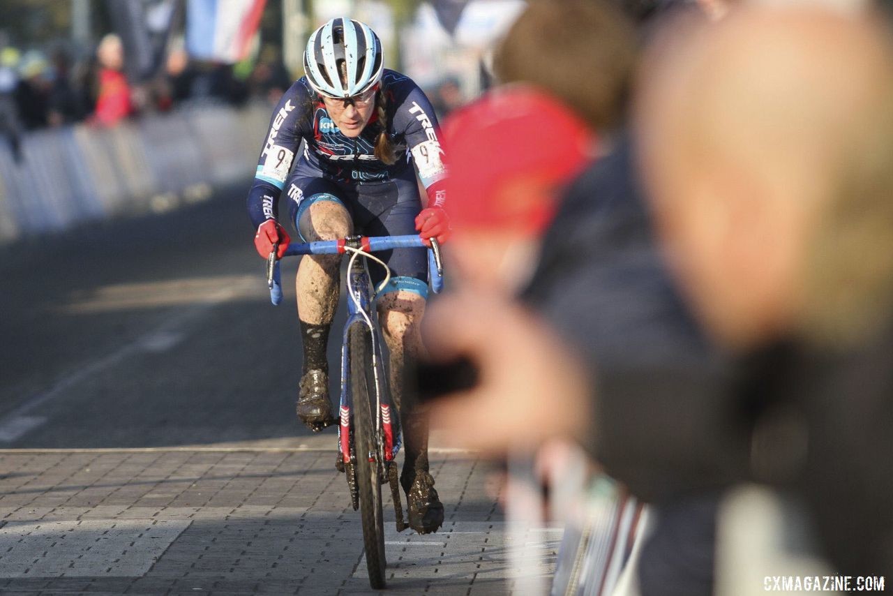 Katie Compton had a strong ride, finishing fourth. 2019 Azencross, Loenhout. © B. Hazen / Cyclocross Magazine