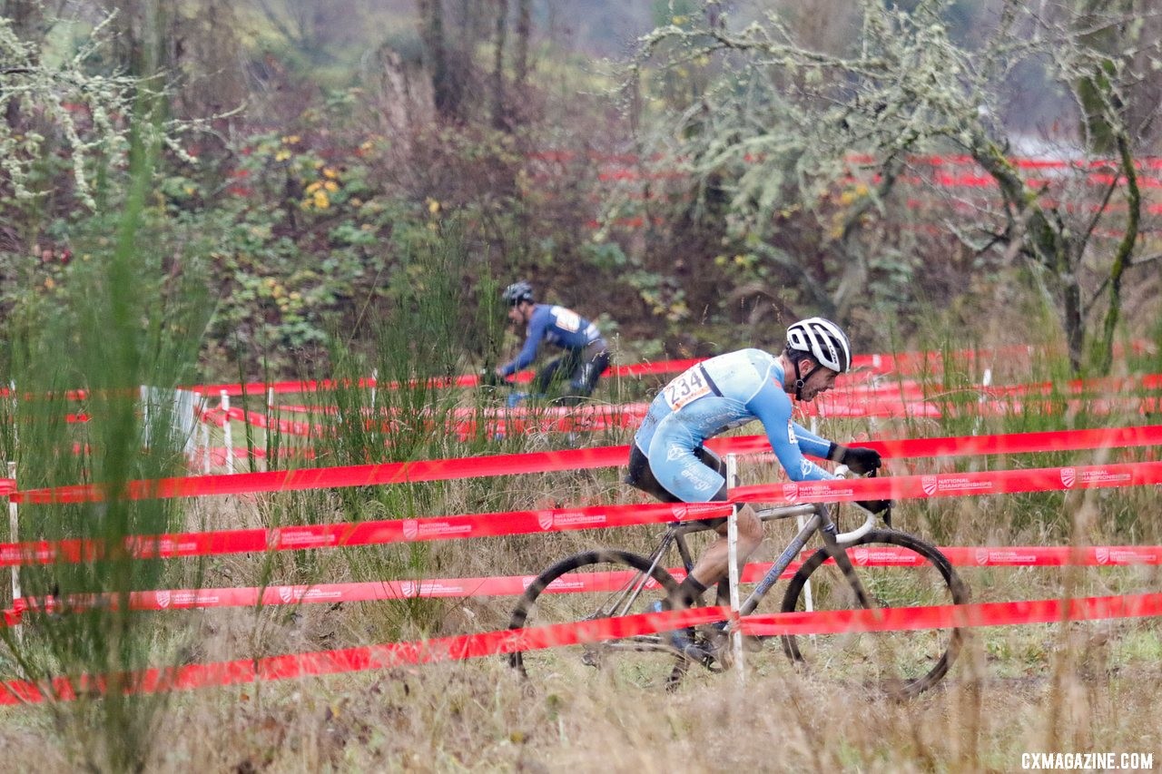 Schmalz was in control until a final lap mechanical. Masters Men 30-34. 2019 Cyclocross National Championships, Lakewood, WA. © D. Mable / Cyclocross Magazine