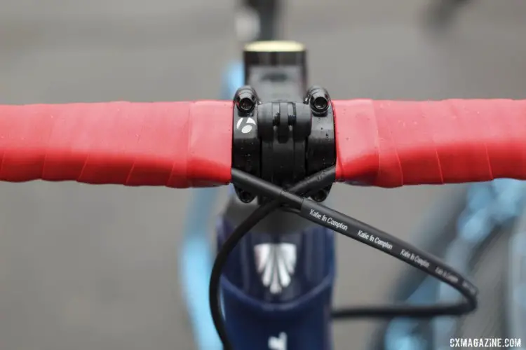 Compton tapes her Bontrager IsoCore handlebar all the way to the stem. Katie Compton's 2019 Trek Boone. © Z. Schuster / Cyclocross Magazine