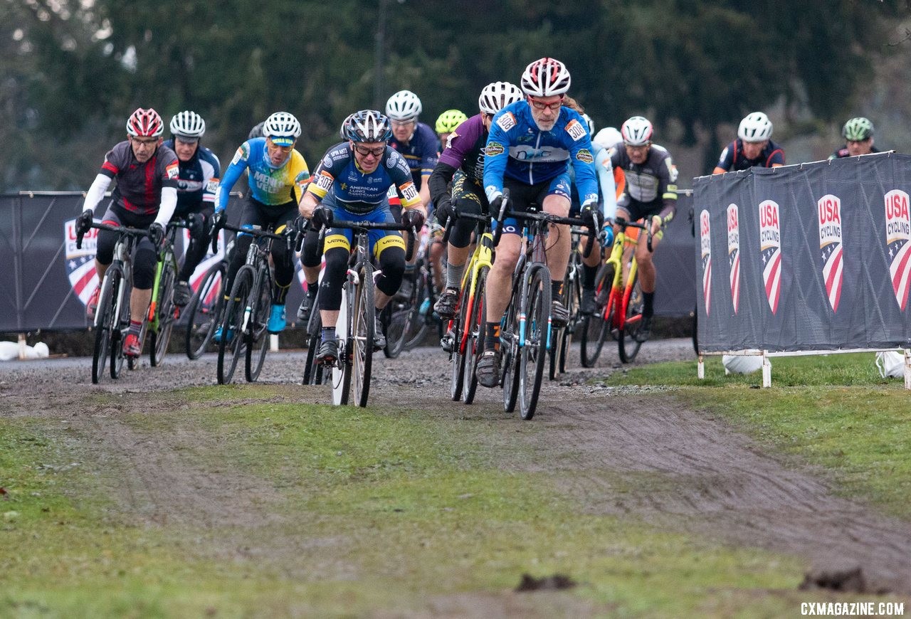 Masters Men 65-69. 2019 Cyclocross National Championships, Lakewood, WA. © A. Yee / Cyclocross Magazine