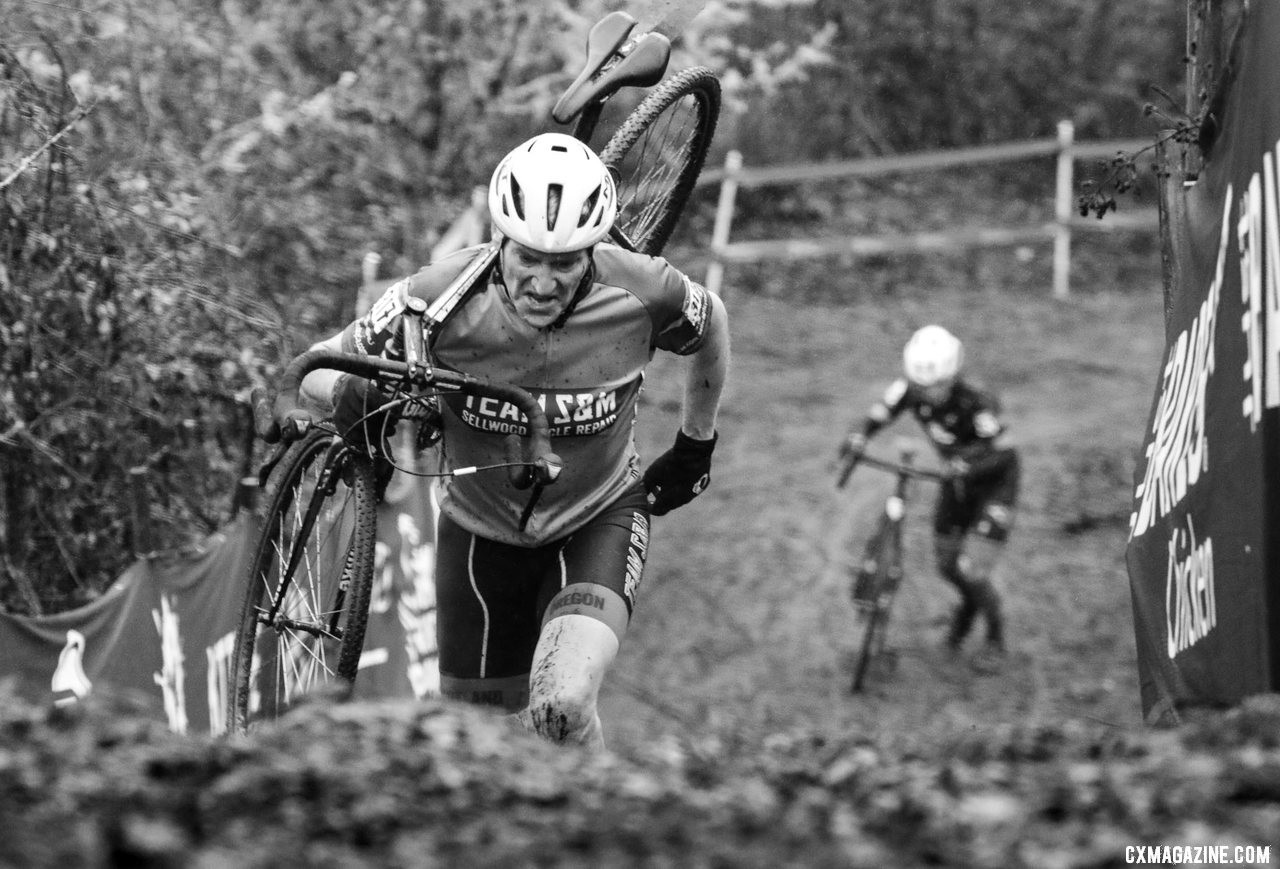 Mark Schwyhart had a strong second half of the race to finish third. Masters Men 65-69. 2019 Cyclocross National Championships, Lakewood, WA. © D. Mable / Cyclocross Magazine