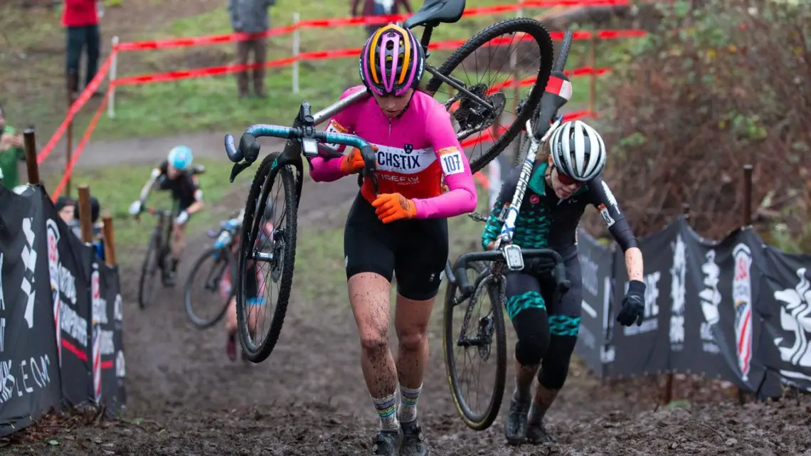 Daniele Arman ran to the win. 2019 Cyclocross National Championships, Lakewood, WA. © A. Yee / Cyclocross Magazine