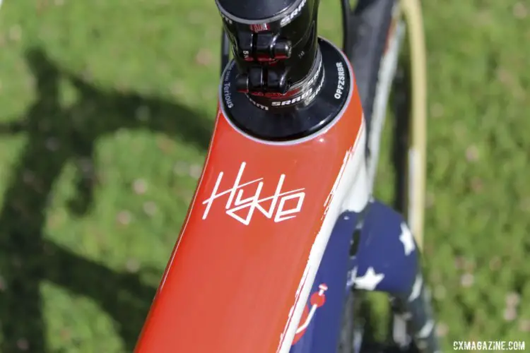 Hyde's personal logo returned to the top of his top tube this year. Stephen Hyde's 2019 Cannondale SuperX. © Z. Schuster / Cyclocross Magazine