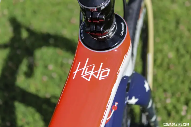 Hyde's personal logo returned to the top of his top tube this year. Stephen Hyde's 2019 Cannondale SuperX. © Z. Schuster / Cyclocross Magazine