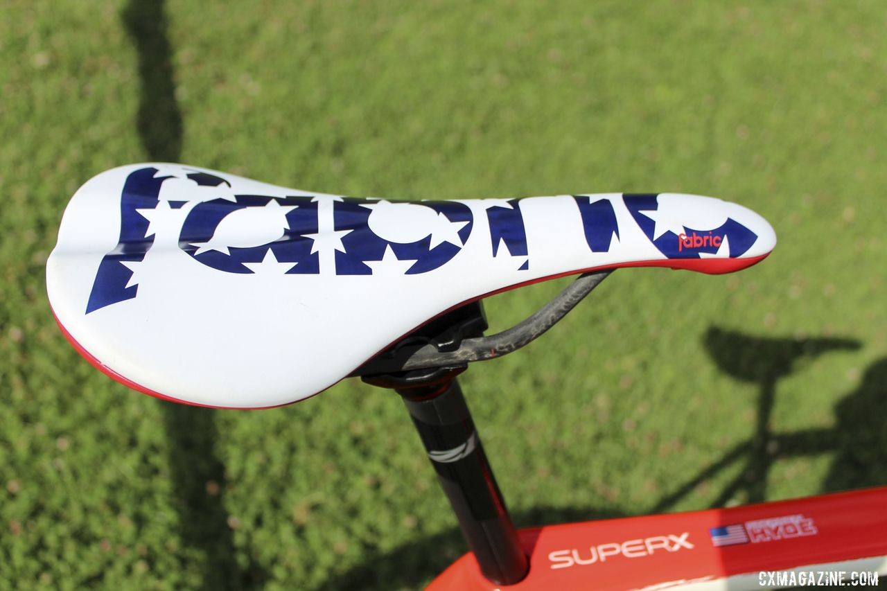 Hyde's saddle this year was an appropriately colored Fabric Scoop. Stephen Hyde's 2019 Cannondale SuperX. © Z. Schuster / Cyclocross Magazine