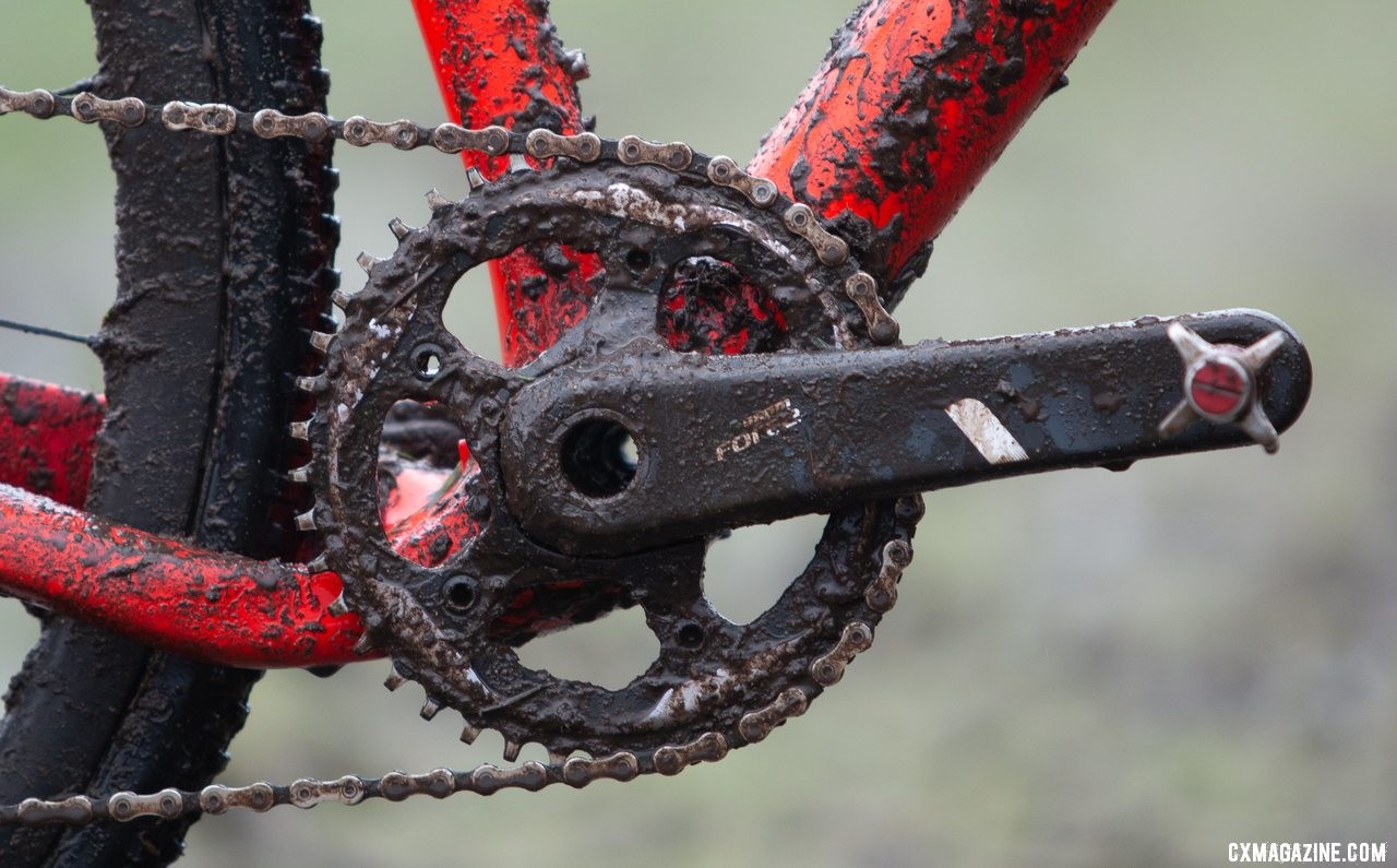 The Hakka MX features a dropped chainstay to increase tire capacity. Don Myrah's Ibis Hakka MX. 2019 USA Cycling Cyclocross National Championships bike profiles, Lakewood, WA. © A. Yee / Cyclocross Magazine