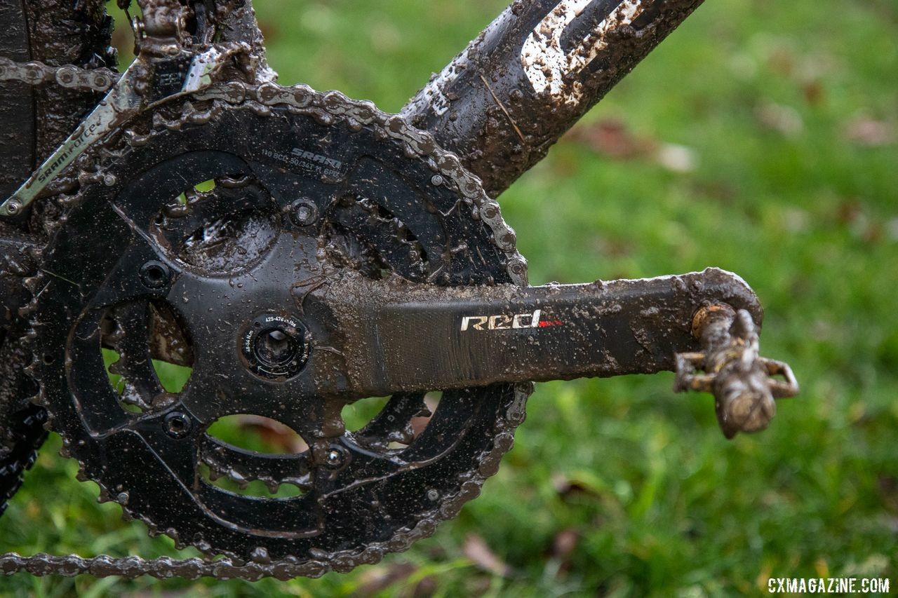 Smith's bike had an unconventional 50/34t crankset. George Smith's National Championship Focus Mares, 2019 Cyclocross National Championships, Lakewood, WA.