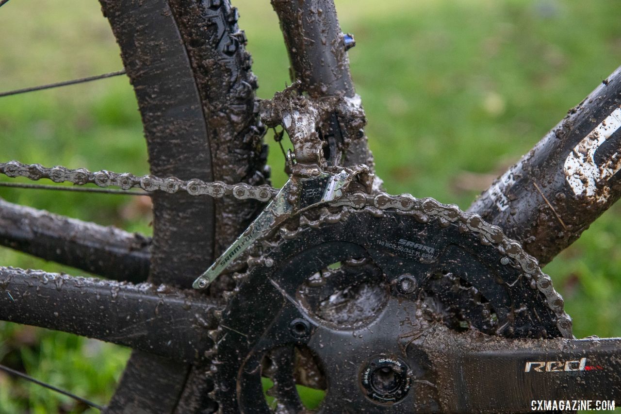 George Smith opted to run a double with a 50/34t gear combo for cyclocross. George Smith's National Championship Focus Mares, 2019 Cyclocross National Championships, Lakewood, WA.