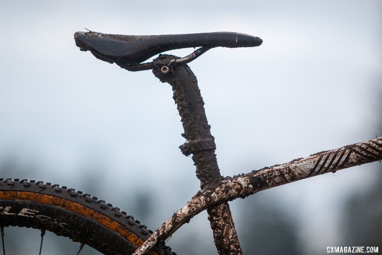 Trek's integrated seat mast uses a full carbon topper, which is available in multiple lengths and setbacks. Andrew Strohmeyer's Trek Boone. 2019 USA Cycling Cyclocross National Championships bike profiles, Lakewood, WA. © A. Yee / Cyclocross Magazine