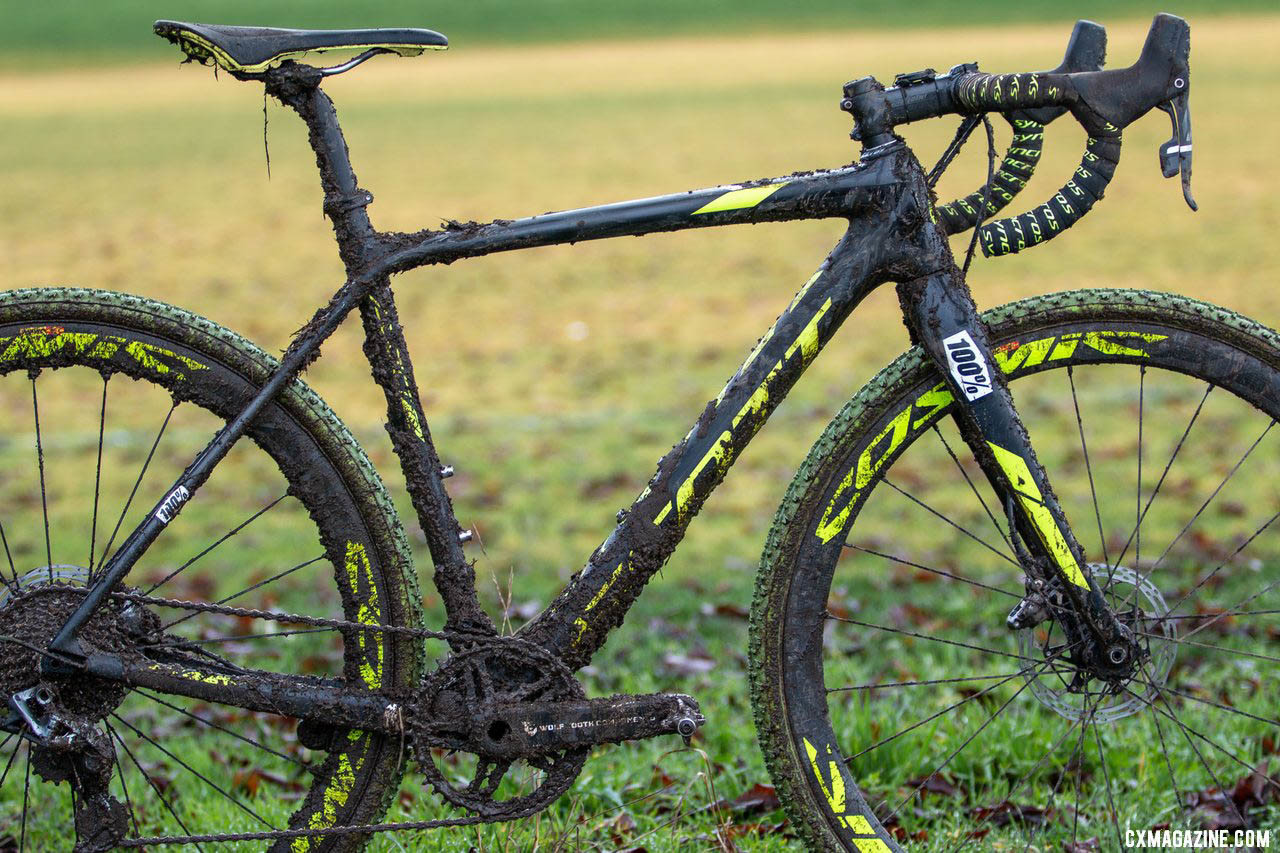 Caleb Thompson's Masters 35-39-winning Scott Addict CX Cyclocross bike. 2019 USA Cycling Cyclocross National Championships bike profiles, Lakewood, WA. © A. Yee / Cyclocross Magazine