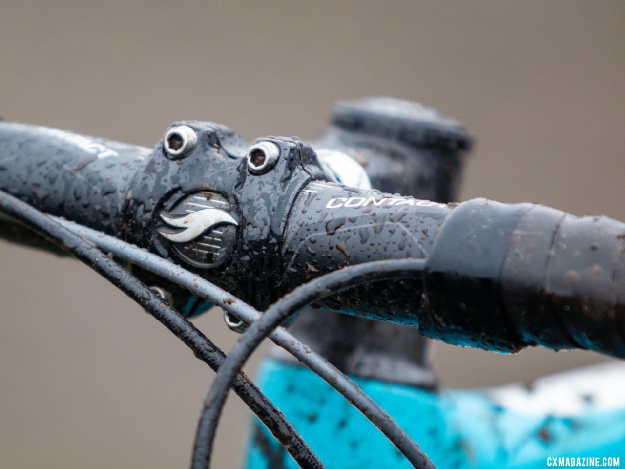 A 42cm Contact aluminum handlebar compliments the stem. Emily Cameron's Collegiate Club Women-winning Giant TCX cyclocross bike. 2019 USA Cycling Cyclocross National Championships bike profiles, Lakewood, WA. Photo: © A. Yee / Cyclocross Magazine