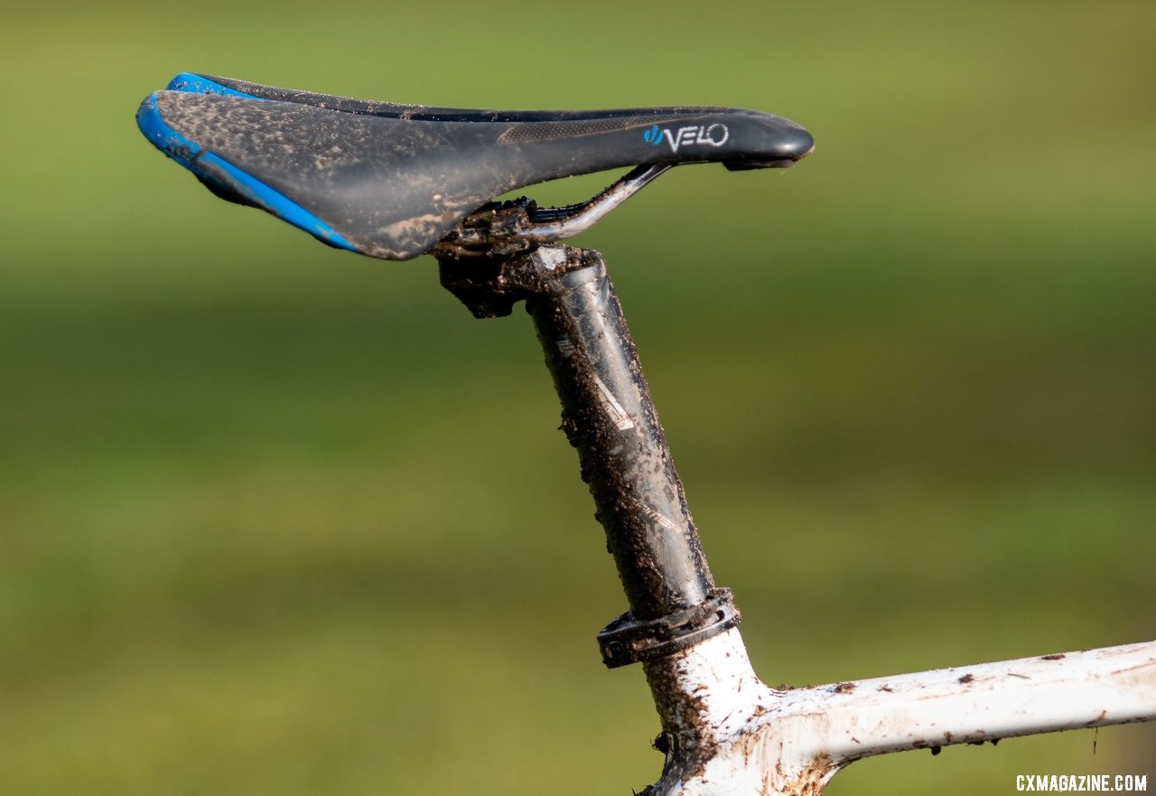 Brunner stayed with FSA, running a Gossamer seat post that held a Velo Senso saddle. Eric Brunner's 2019 U23 National Championships Blue Norcross Team Edition. © A. Yee / Cyclocross Magazine