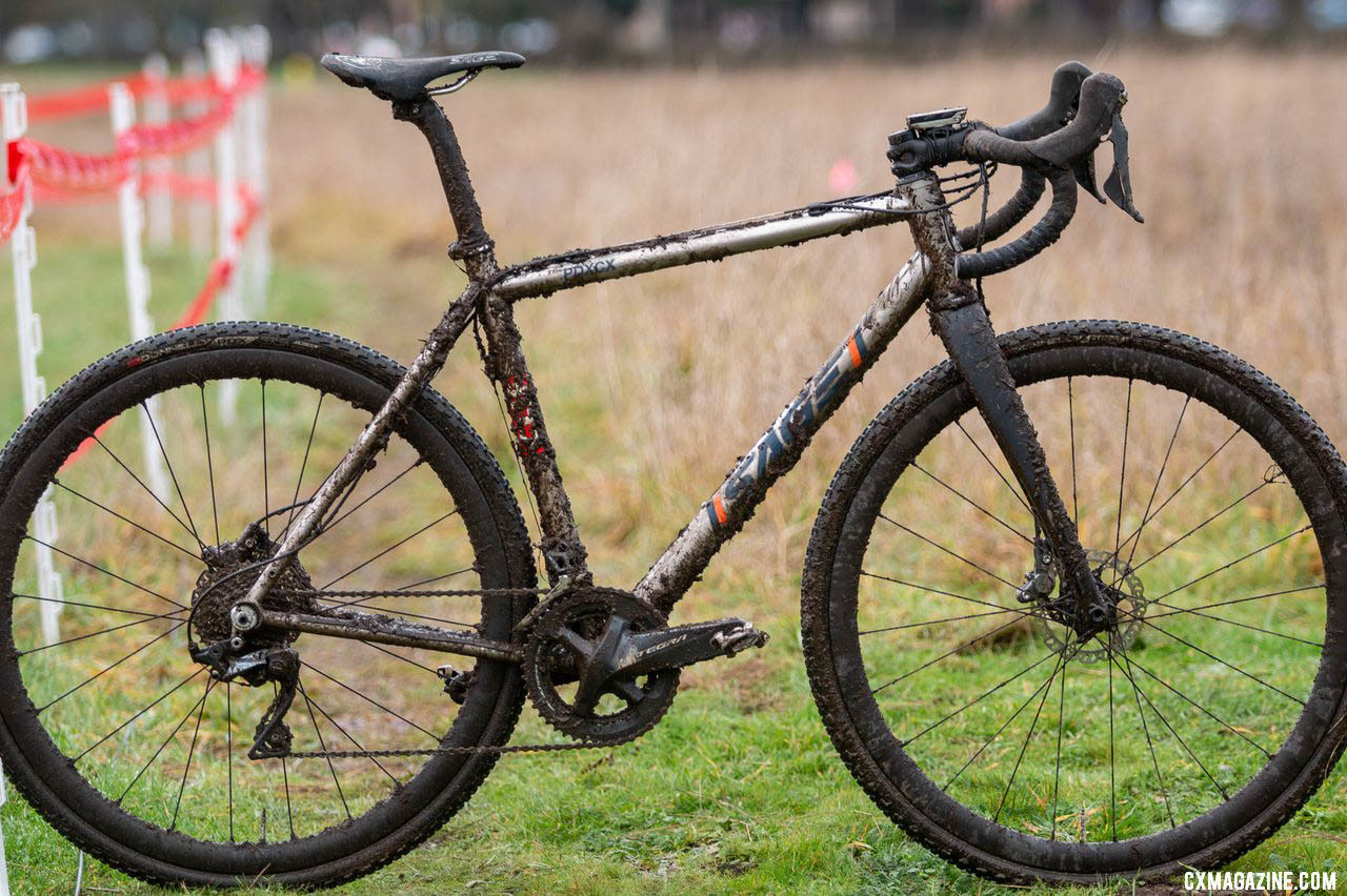 Jack Spranger's Jr 15-16 winning Sage PDXCX cyclocross bike. 2019 Cyclocross National Championships, Lakewood, WA. © A. Yee / Cyclocross Magazine