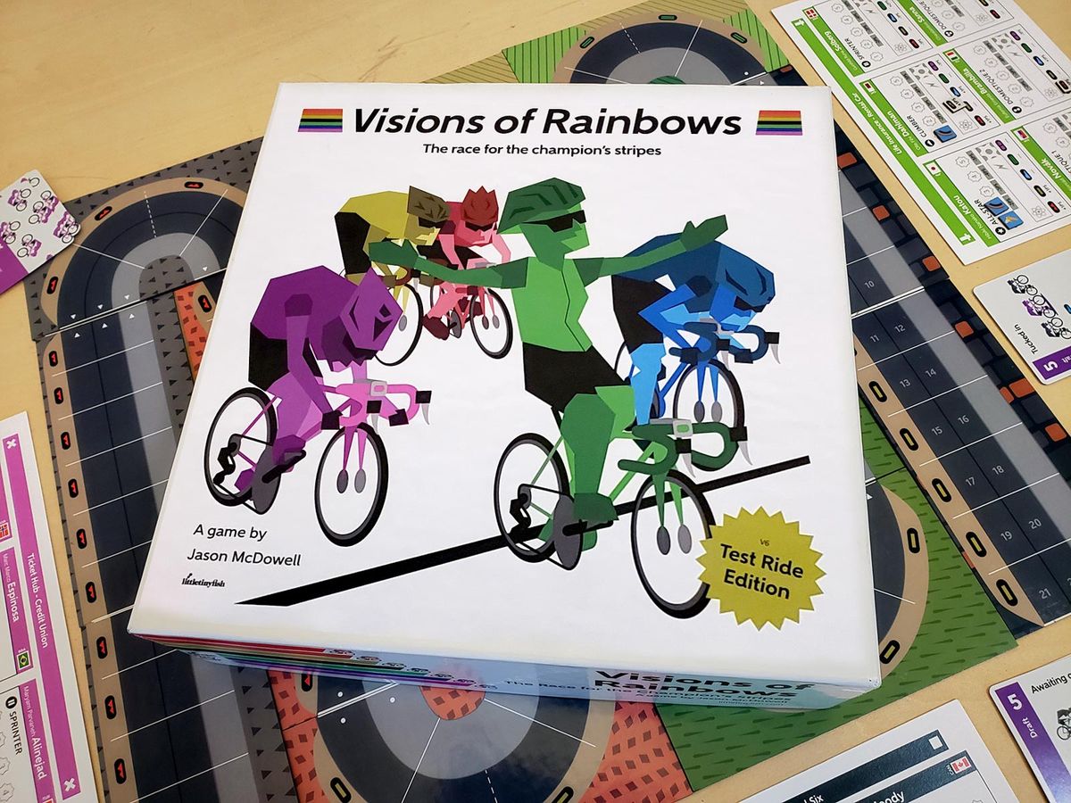 Visions of Rainbows is a new cycling board game by Jason McDowell