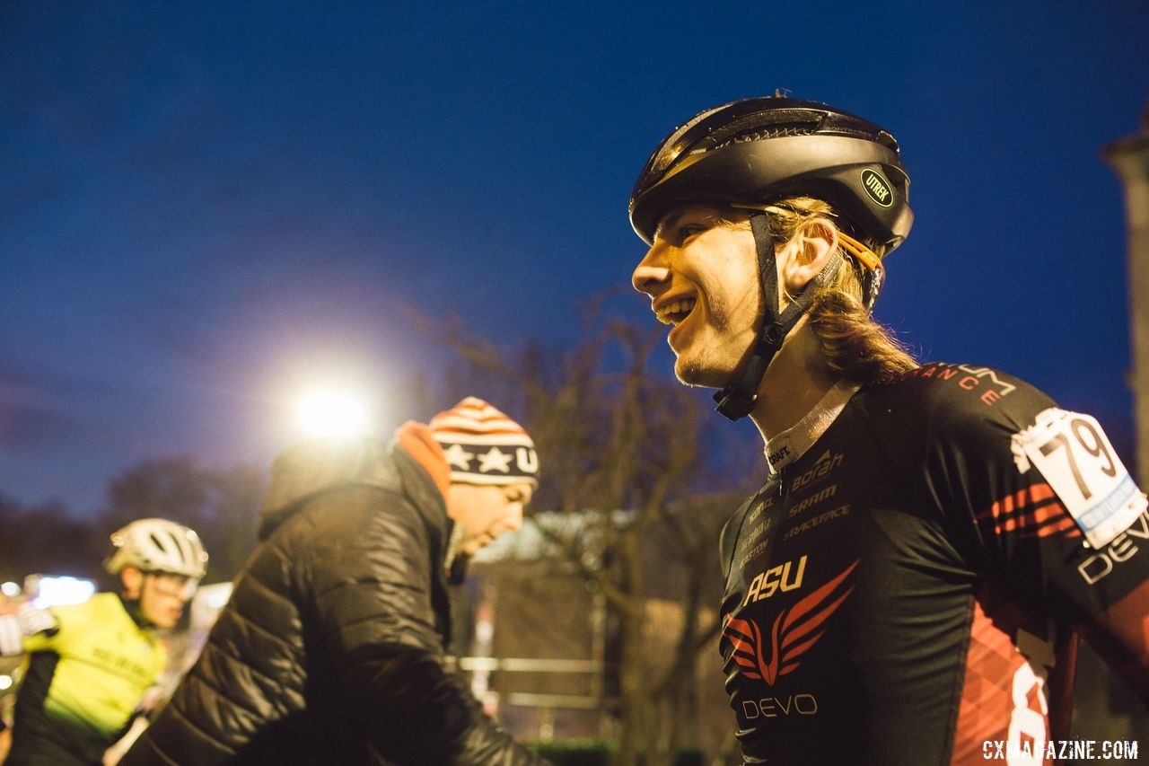 Despite a disappointing Superprestige Diegem, Ryder Uetrecht was still in good spirits. © Balint Hamvas