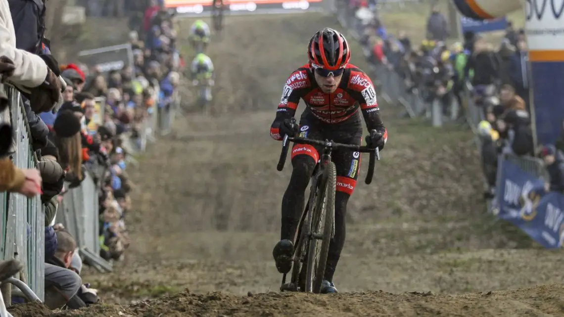 Eli Iserbyt had another strong ride and finished second. 2020 GP Sven Nys, Baal. © B. Hazen / Cyclocross Magazine