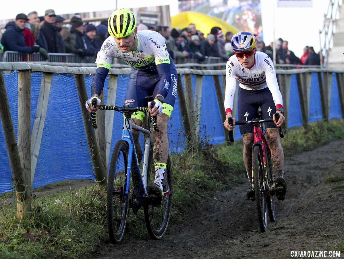 Corne van Kessel had the kit of his new Tormans CX Team on display on Wednesday. 2020 GP Sven Nys, Baal. © B. Hazen / Cyclocross Magazine