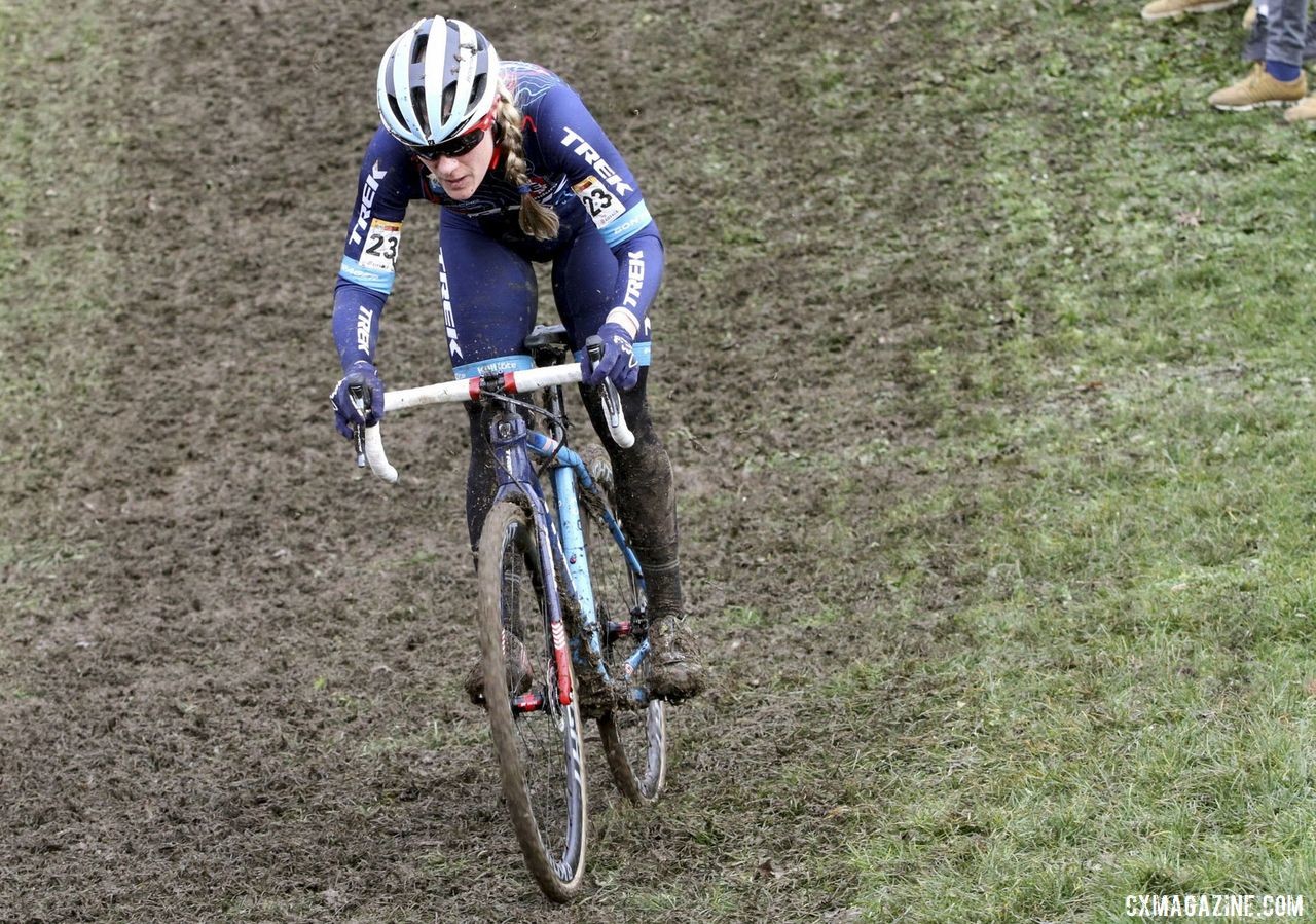 Katie Compton finished third on Sunday. 2020 World Cup Nommay. © B. Hazen / Cyclocross Magazine
