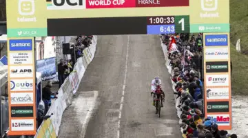 Iserbyt and Aerts entered the last lap together. 2020 World Cup Nommay. © B. Hazen / Cyclocross Magazine