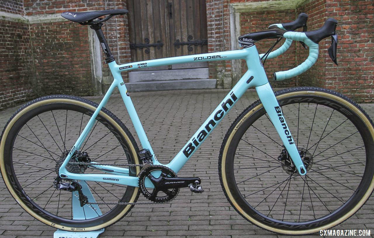 Wout van Aert's 2019 Azencross Loenhout Bianchi Zolder Pro. © B. Hazen / Cyclocross Magazine