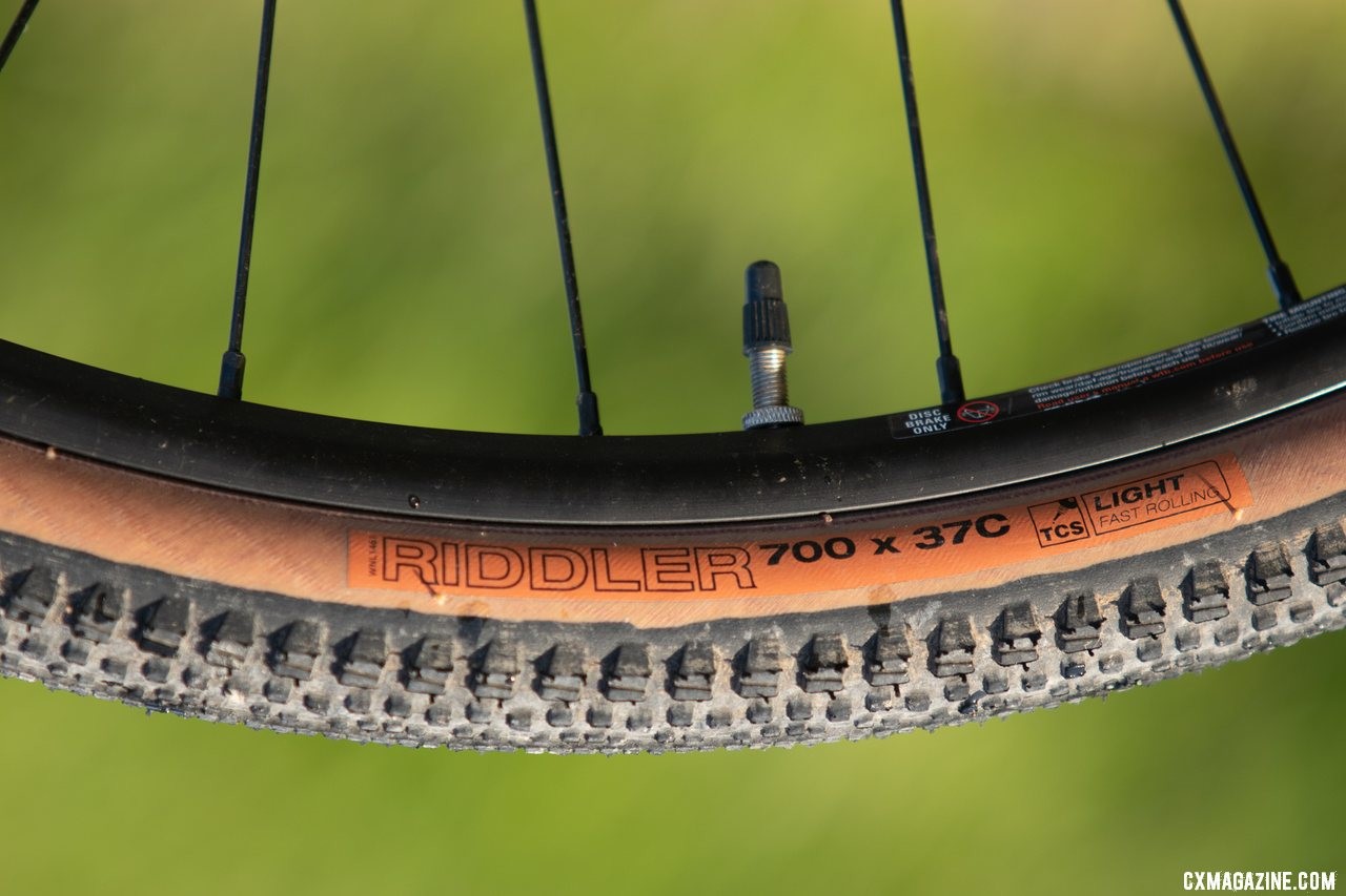 The new All-City Super Professional cyclocross bike rolls on 37mm WTB Riddler tires that are tubeless ready. © Cyclocross Magazine