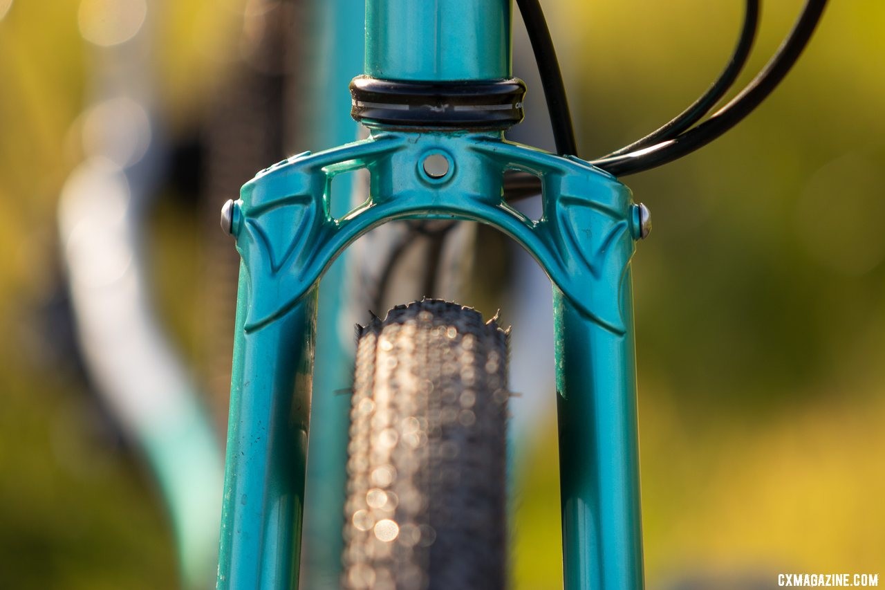 The new All-City Super Professional's fork crown looks vintage and expensive. © Cyclocross Magazine