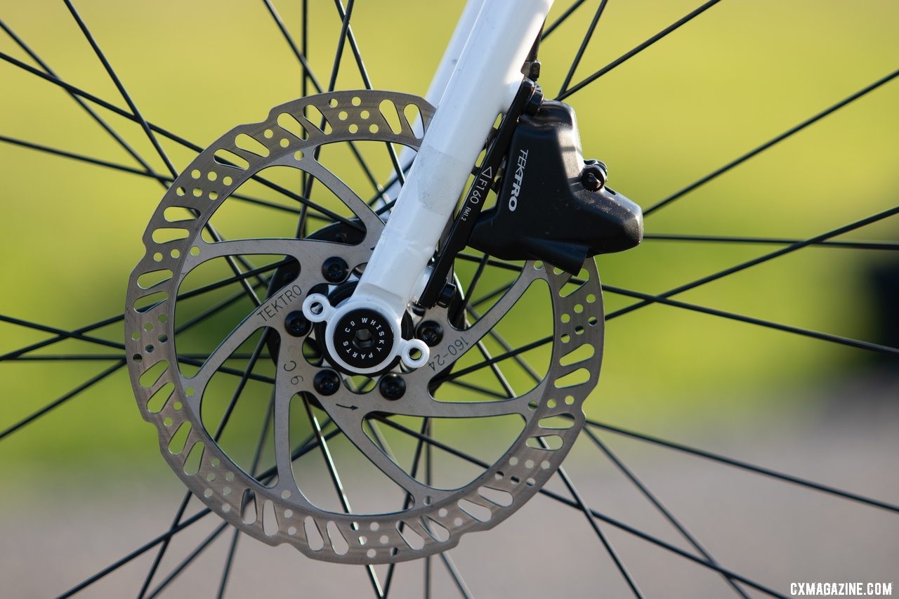 Tektro hydraulic brakes slow the All-City Super Professional cyclocross bike. © Cyclocross Magazine