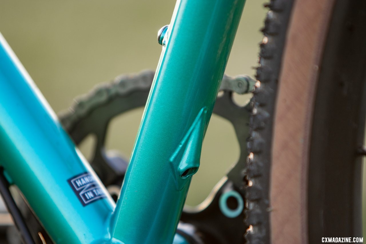 The new All-City Super Professional cyclocross bike is ready for a cable-pull dropper post. © Cyclocross Magazine