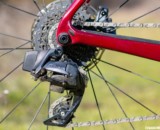 The Cervelo Aspero SRAM AXS eTap Force 1x drivetrain offers a great gear range for cyclocross but not gravel. © Cyclocross Magazine