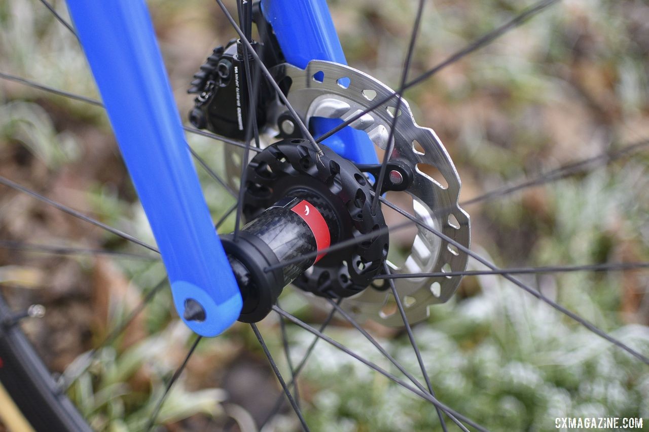 The Fulcrum Speed 40T DB wheels feature in-house hubs with CULT ceramic bearings. Quinten Hermans' Cube Cross Race C:62 Cyclocross Bike. © E. Haumesser / Cyclocross Magazine