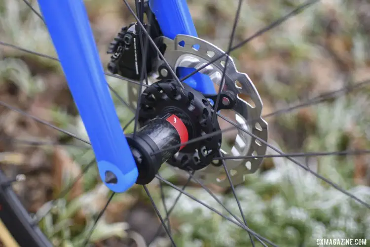 The Fulcrum Speed 40T DB wheels feature in-house hubs with CULT ceramic bearings. Quinten Hermans' Cube Cross Race C:62 Cyclocross Bike. © B. Hazen / Cyclocross Magazine