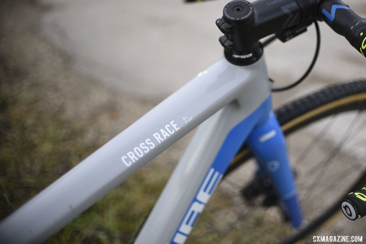 Cube's cyclocross bike is the Cross Race. The Cross Race C:62 is its flagship carbon frameset. Quinten Hermans' Cube Cross Race C:62 Cyclocross Bike. © E. Haumesser / Cyclocross Magazine