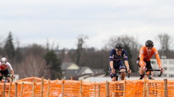 Benoist was one of the first to give chase after Kamp's accelerations. U23 Men. 2020 UCI Cyclocross World Championships, Dübendorf, Switzerland. © B. Hazen / Cyclocross Magazine