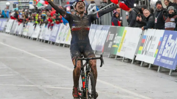 Riberolle caps off her third season in cyclocross with a U23 Women's world title, 2020 UCI Cyclocross World Championships, Dübendorf, Switzerland. © B. Hazen / Cyclocross Magazine