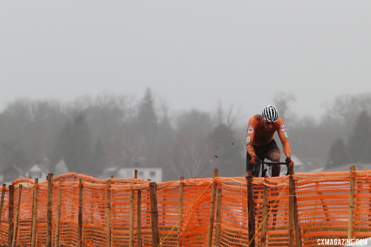 Van der Poel rode solo nearly the entire race. 2020 UCI Cyclocross World Championships, Dübendorf, Switzerland. © B. Hazen / Cyclocross Magazine