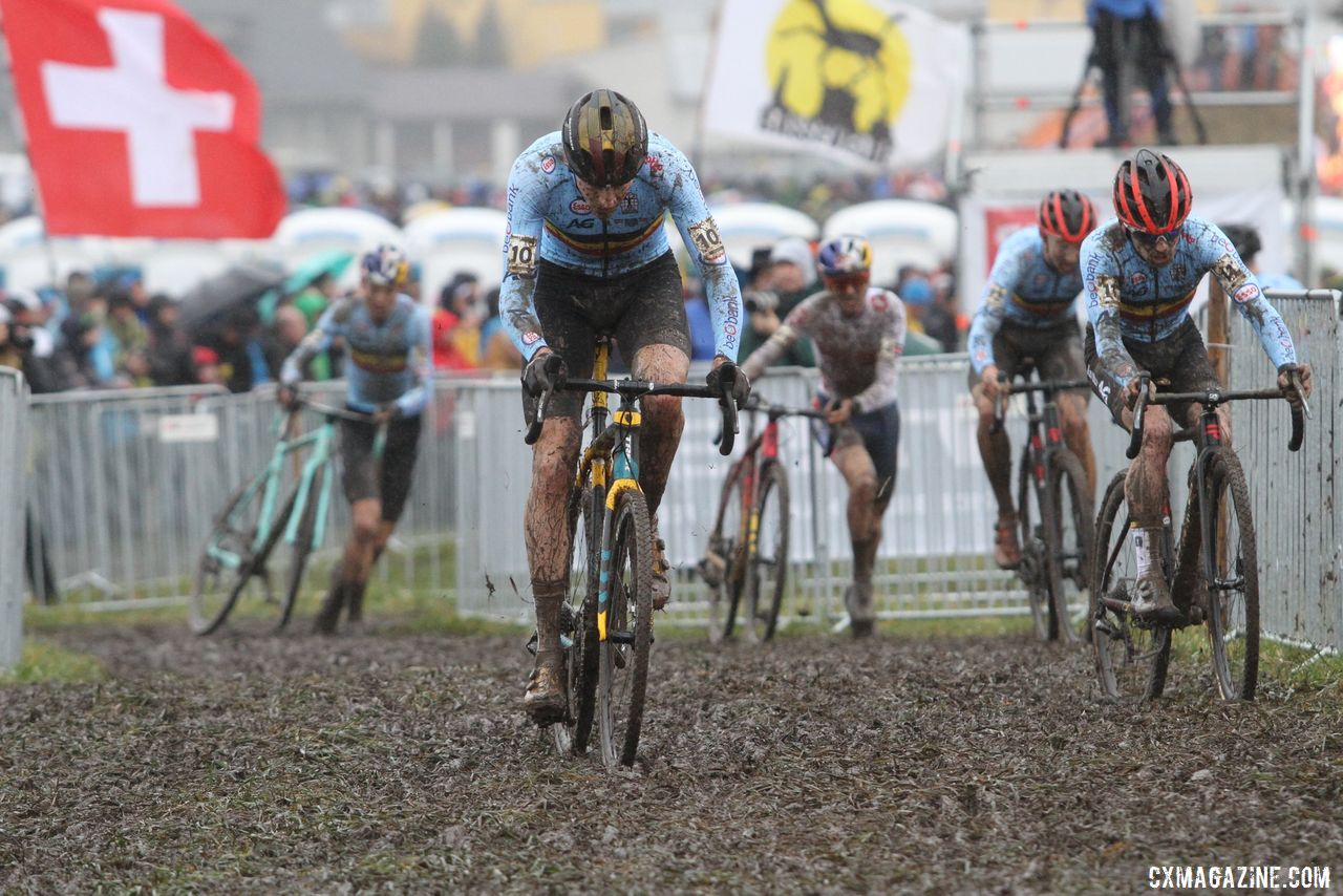 There wasn't much in the way of tactics in the mud. 2020 UCI Cyclocross World Championships, Dübendorf, Switzerland. © B. Hazen / Cyclocross Magazine