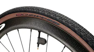 Zipp rolls out its latest Tangente tire, the Tangente Course G40 tubeless gravel tire. Our review tires weigh 497g each and measure 103mm bead-to-bead. photo: Zipp