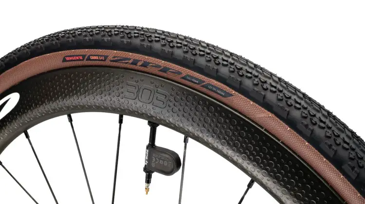 Zipp rolls out its latest Tangente tire, the Tangente Course G40 tubeless gravel tire. Our review tires weigh 497g each and measure 103mm bead-to-bead. photo: Zipp