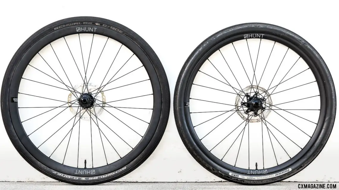 700C with 39mm tire vs 650B with 49mm tire (actual tire widths). © C. Lee / Cyclocross Magazine